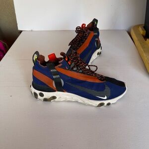 Nike React Runner Mid WR ISPA Blue Void/Black-Team Orange Men Sz 10.5 AT3143 400